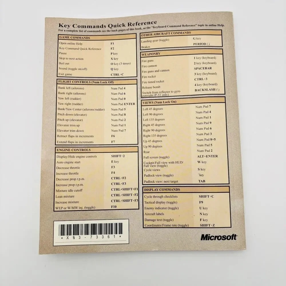 Microsoft Combat Flight Simulator WW2 Europe Manual VG Condition.